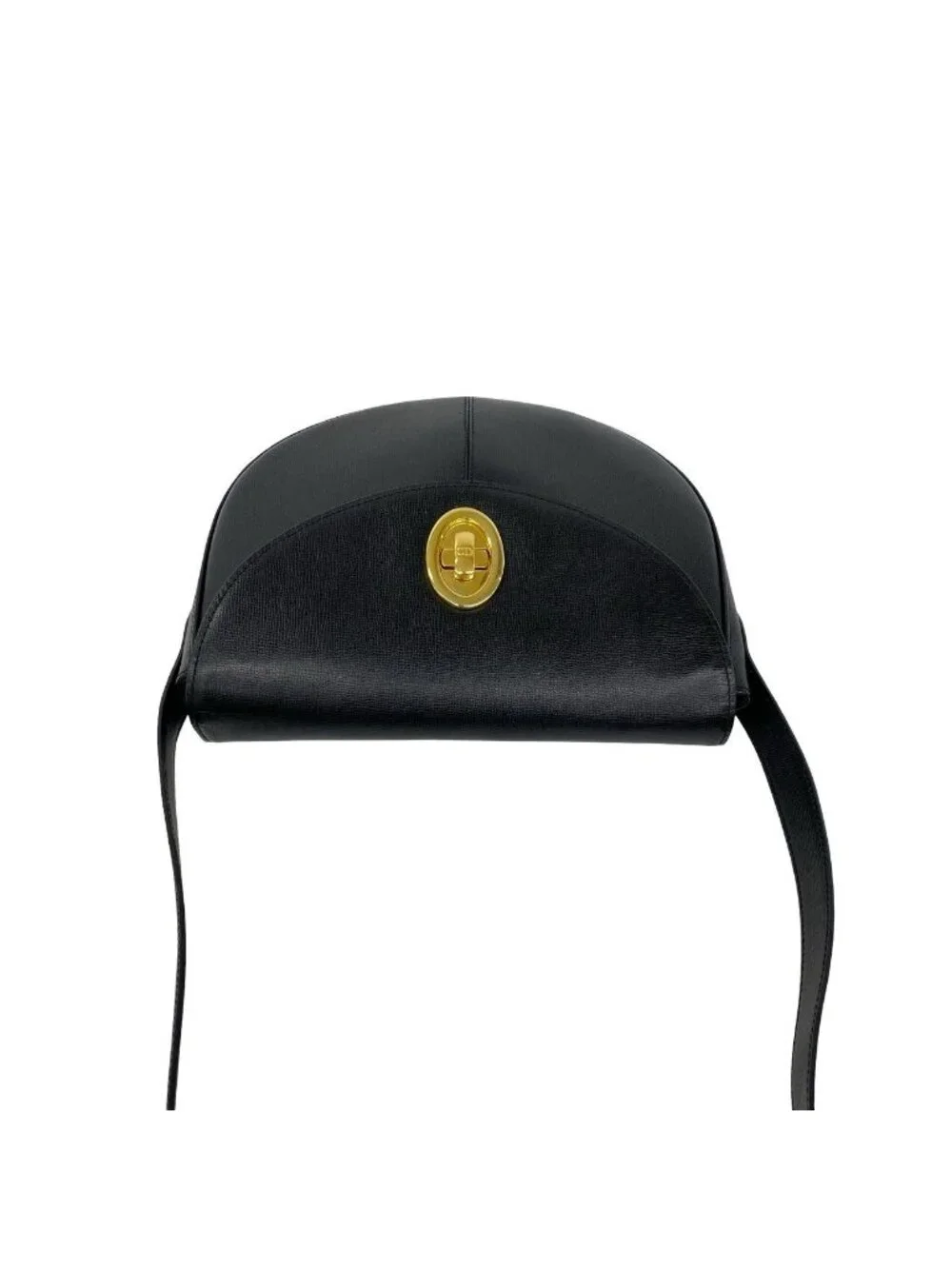 Dior Vintage CD Logo Leather Shoulder Bag Pochette Black